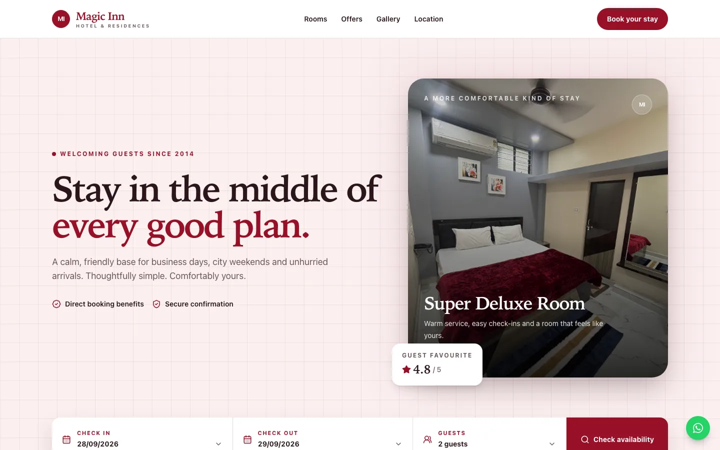 Hotel Magic Inn homepage